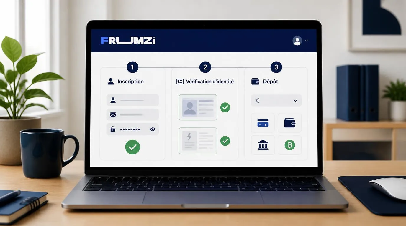 Interface de crĂ©ation de compte avec vĂ©rification dâidentitĂ©, justificatif de domicile et accĂšs Ă la caisse